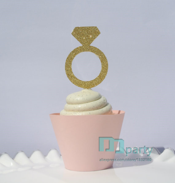 Diamond ring wedding cake topper