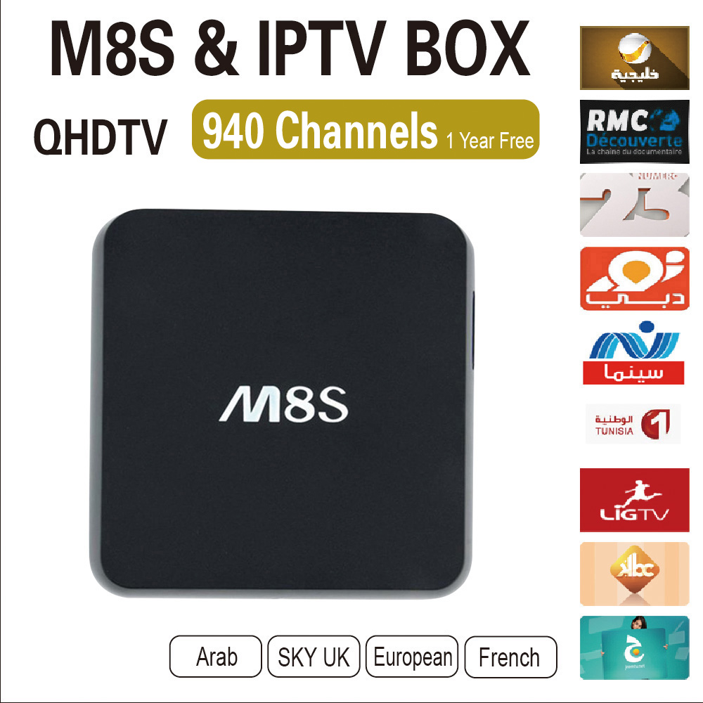 Фотография Cheapest Android Tv Box M8S For Smart Tv 4k Tv Include 1 Year Qhdtv Iptv Account Arabic Sport Canal No Youtube Youporn Iptv