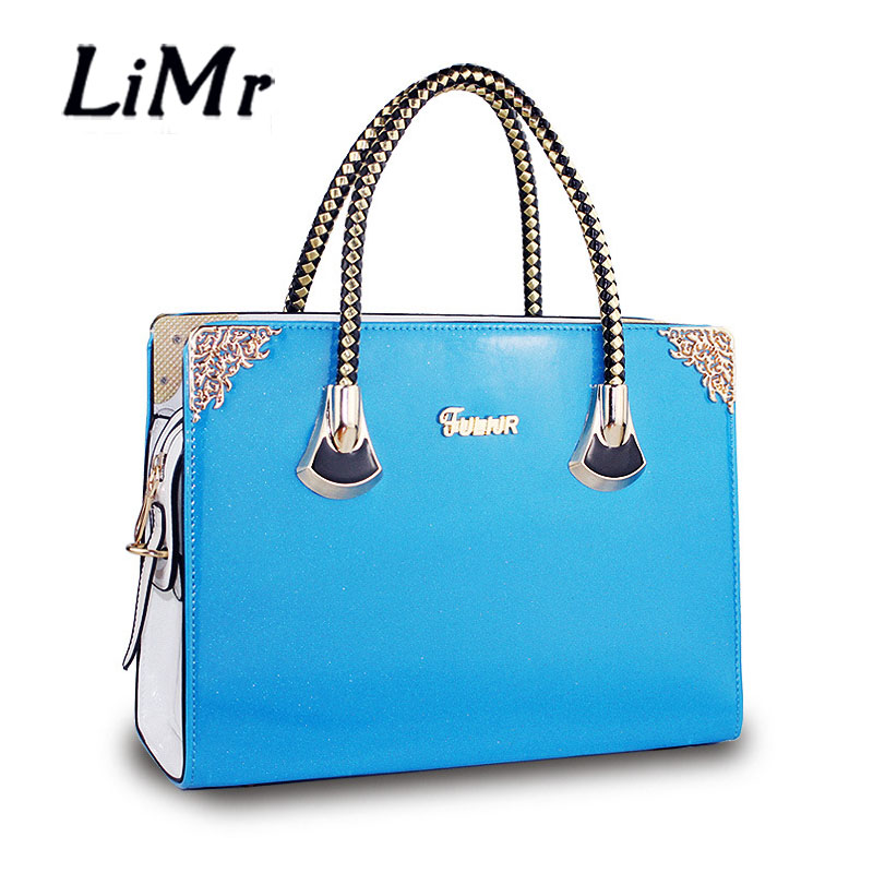 LiMr Bags 2015 New Brand Fashion PU Patent Leather Women Shoulder Bags Desigual Solid Bolsa Feminina Jelly Handags for Lady