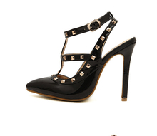 Hot Women Pumps Ladies Sexy Pointed Toe High Heels Fashion Buckle Studded Stiletto High Heel Sandals Shoes