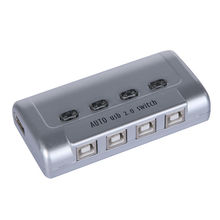 4 Port Auto USB 2.0 Selector Switch Printer Flash Driver Mouse Sharing Switcher Hotkey Software Control