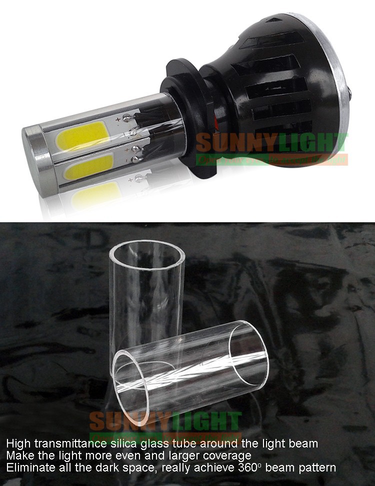 29- four sides light up around H7 led cob car headlight headlamp head fog light DRL