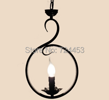 Artistic pendant lights with 1 light in Candle bulb Iron crafts lights garden lamps flush mount home lights