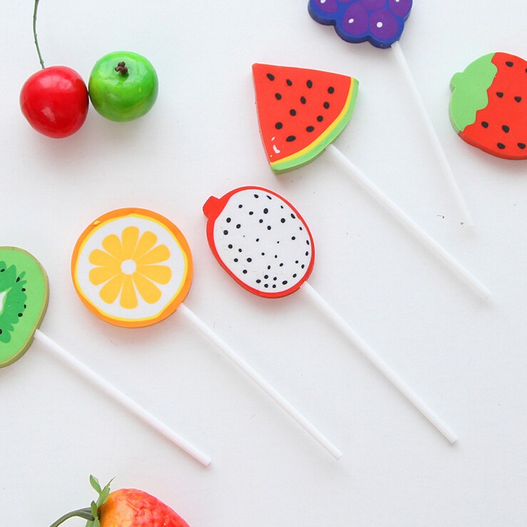 1pcs children creative modeling fruit Eraser learning toys Pencil
