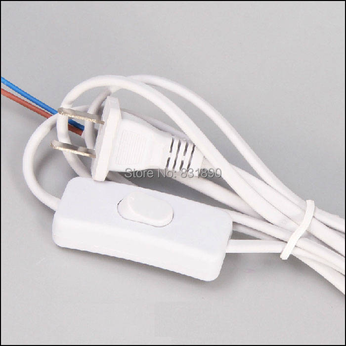 500 pc LED Switch power cord desk lamp power line table accessories line transparent plug lamp dimming switch line EU US Plug