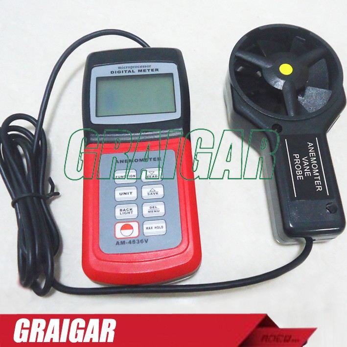Free shipping AM-4836V Digital Anemometer Air Flow Speed