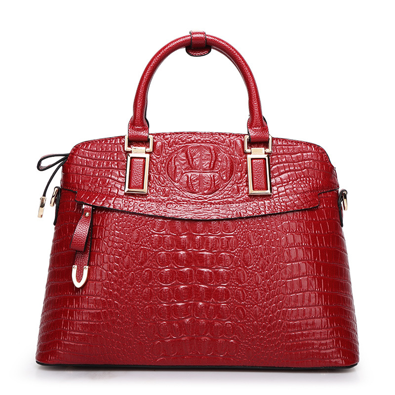 Brand Women Handbags Genuine Leather Women Bags Crocodile Pattern Fashion Shell Bag Large Capacity Totes Solid Color 815