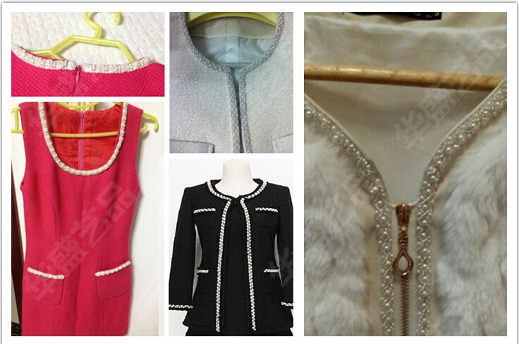 Description Picture 6 of itemDelicate 1yard 24cm Sequins Ivory White Fabric Flower Venise Venice Lace Trim Applique Sewing Craft for Wedding Dec. LW0061