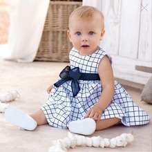 2016 Hot Baby Toddler Girl Kids Cotton Outfit Clothes Top Bow knot font b Plaids b