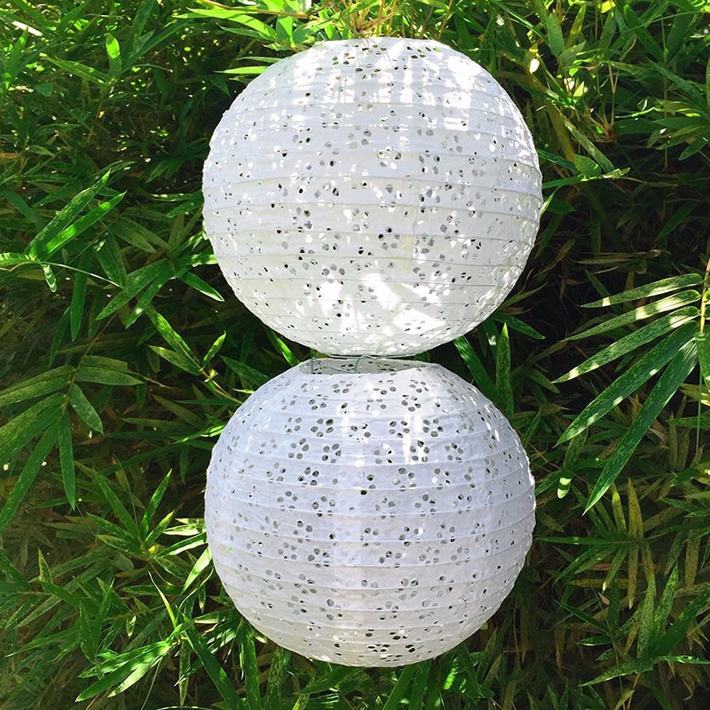 Description Picture 5 of item4/6/8/10/12/14/16 Inch White Hollow Out Paper Lanterns Festival Supplies Chinese Paper Lantern for Wedding Party Decor Lampion