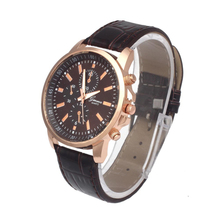 excellent quality Geneva Quartz Watches Luxury Brand Elegant Men Dial Quartz Wrist Dress Men’s Leather Strap Watches for gift