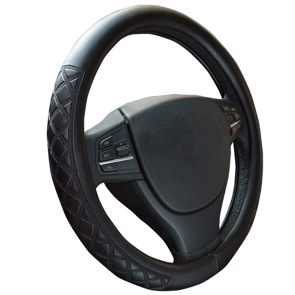Wrap Around PU Leather Steering Wheel Cover Fit For Jaguar F Pace F