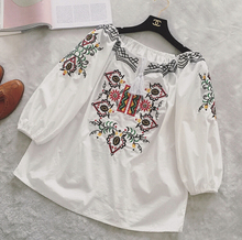 Ethnic Embroidery Blouse Women round Neck Embroidery Tops Female Japanese Style Tassel Lace Decoration White Shirt G331