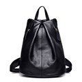 Top Layer Cowhide Backpack Women Fashion Genuine Leather Soft Bag Side And Backside Zipper Pockets All