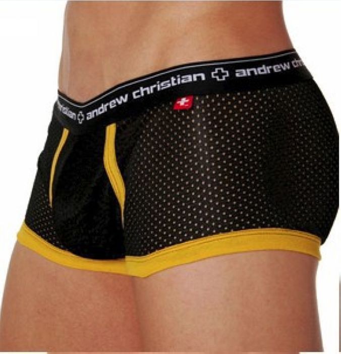 Andrew Christian Mens Mesh Sexy Underwear Summer Breathable U Convex Boxers Men Shorts