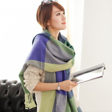 Women s Winter Stole Plaid Scarves Tippet Wraps Brand Ladies Scarf Women Classic Neckerchief 200 62cm