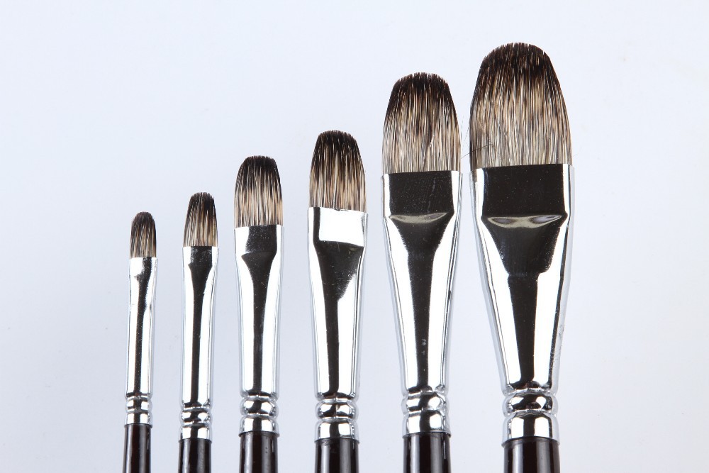 6pcs Mongoose Hair Artist Craft Painting Brush Art Brushes Arcrylic