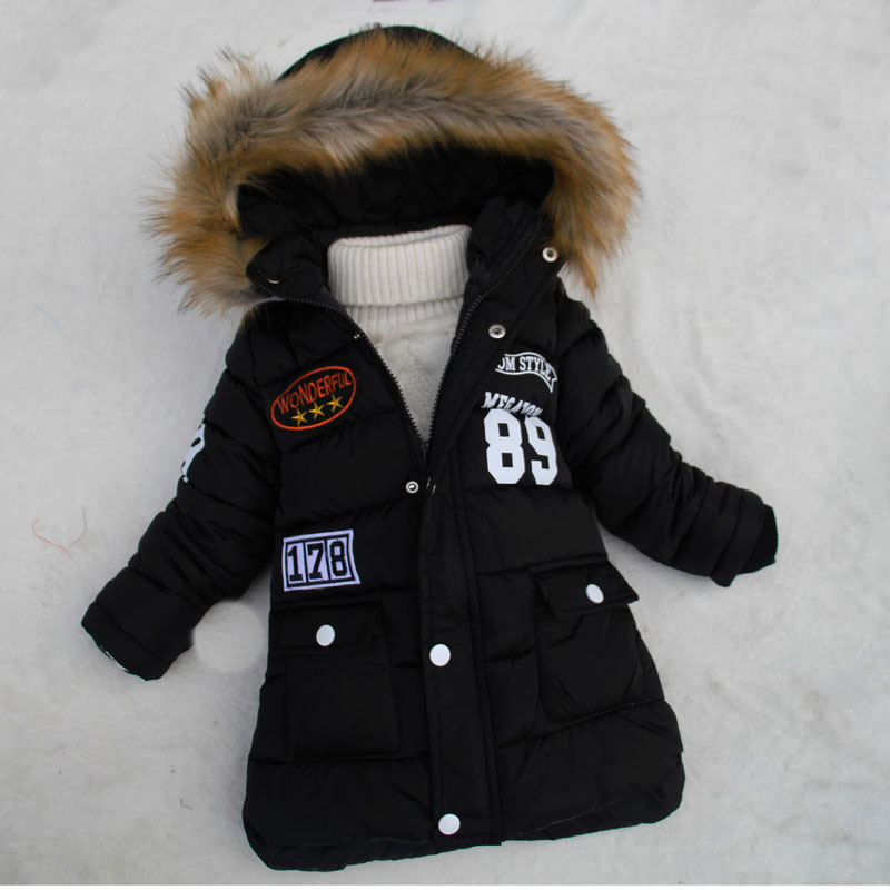 New 2015 Winter Fashion Children Jackets for Boys Winter Down Jackets Cotton-Padded Coats Thick Outerwear Fur Collar Hooded Coat