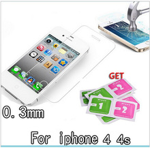glass on the for iPhone 4 Tempered Screen Protector for iPhone 4s Toughened protective film for iphone 4s ipone glass Guard