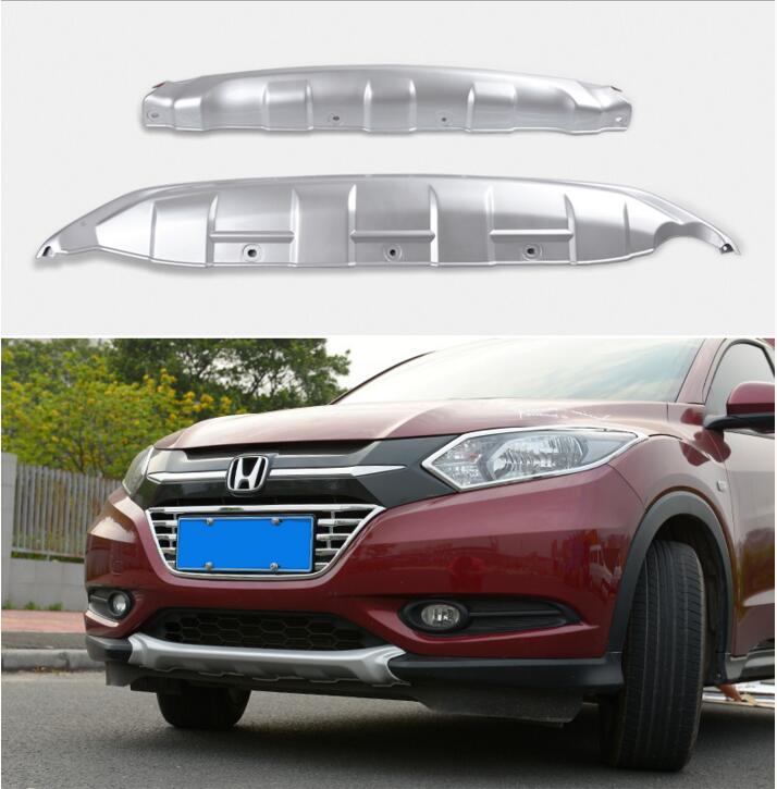 2PCS Front + Rear Bumper Protector Guard Skid Plate For HONDA VEZEL HR