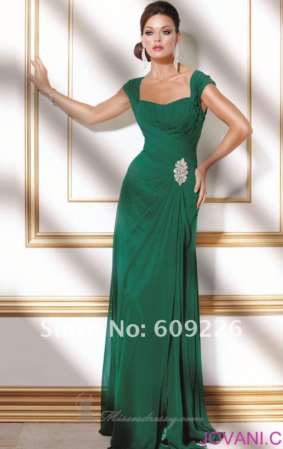 Top Selling Dress ! A line Cap Sleeve Chiffon Elegant Evening Dress