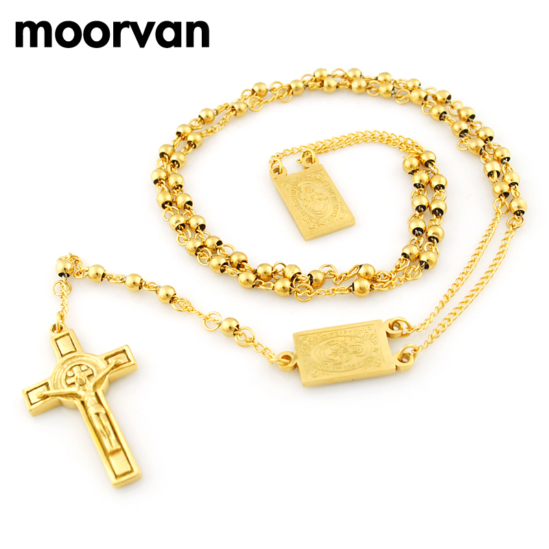 Gold Filled 14 Karat Gold Rosary Beads Men's Gold Rosary Necklace