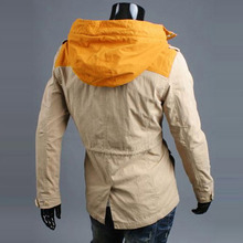 2015 new winter long section of men s casual luxury hooded jacket free shipping A06 5658