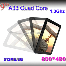 Christmas Gift HD Quad core 1024 600 512MB 8GB 1 5GHZ A33 9inch Tablet pcs dual