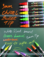 1 pc/box Highlighter Liquid Chalk Marker Pens for School Art Painting 8 Colors Round&Chisel Tip 3mm