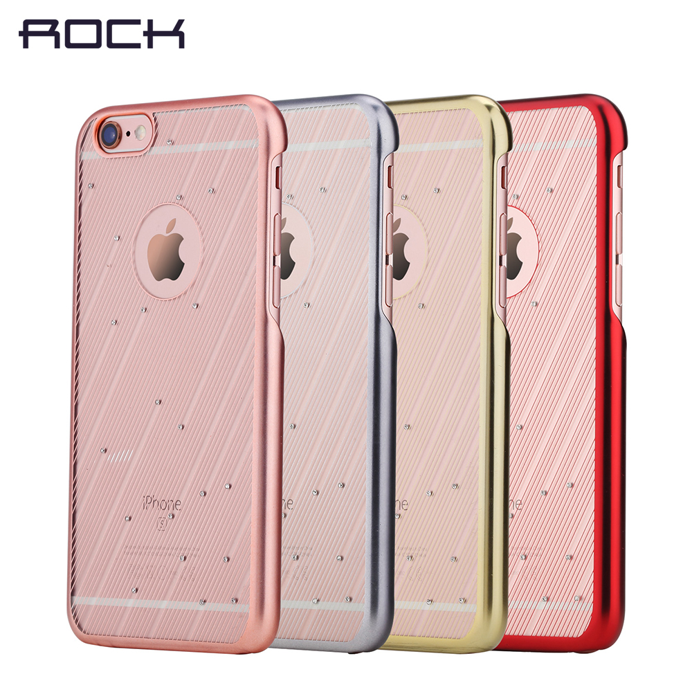 for iPhone 6s iPhone6 4.7inch Original ROCK Meteor Series Transparent Back Cover Rose Gold Color with Retailed Box