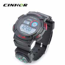 A1278 con estilo hombres buceo cuarzo reloj de pulsera w / EL retroiluminada – negro + rojo ( 1 x CR2025 )