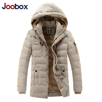 2015 (JOOBOX) брендовая высококачественная стильная мужская куртка с подкладкой из утиного пуха, хлопковая плотная куртка с отстегивающимся капюшоном, длинная куртка, бесплатная доставка