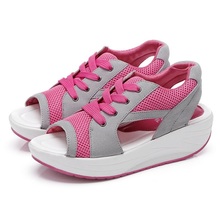 Women Leisure Platform Sandals Women New 2016 Fashion Cutout Thick High Heels Summer Rome Sandalias Sapatos Shoes A304