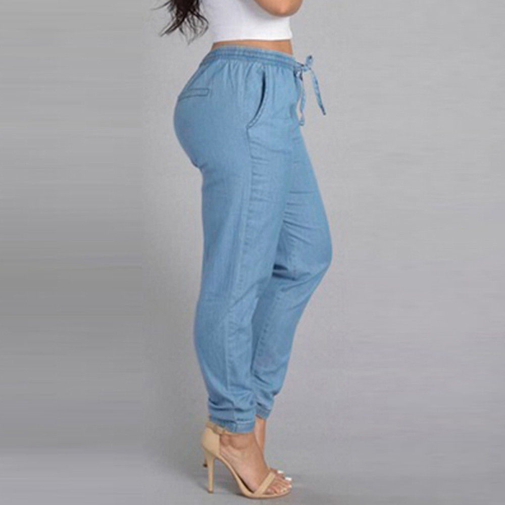 Широкие джинсы на резинке женские