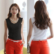 Fashion Women Ladies Lace Floral Camisole Strap Solid Tank Vest Tops Blouse Shirt Summer