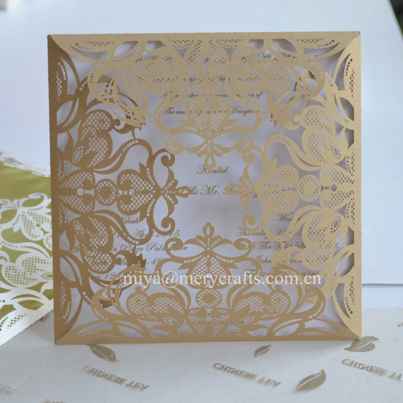 Blank wedding invitation pockets