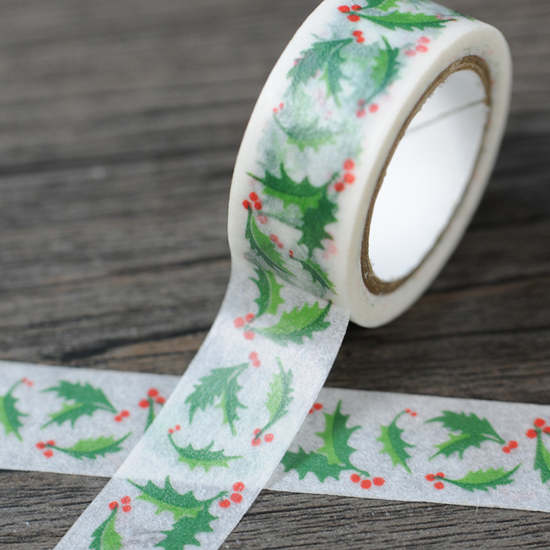 Гаджет  1Roll=15mm*10M Japanese Washi Decorative Adhesive Tape Christmas pattern Masking Paper Tape Diary Sticker Gift Free shipping None Офисные и Школьные принадлежности