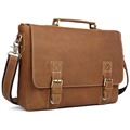 Top Grade Mens Briefcase Handmade Weave Pattern Leather Business 14" L