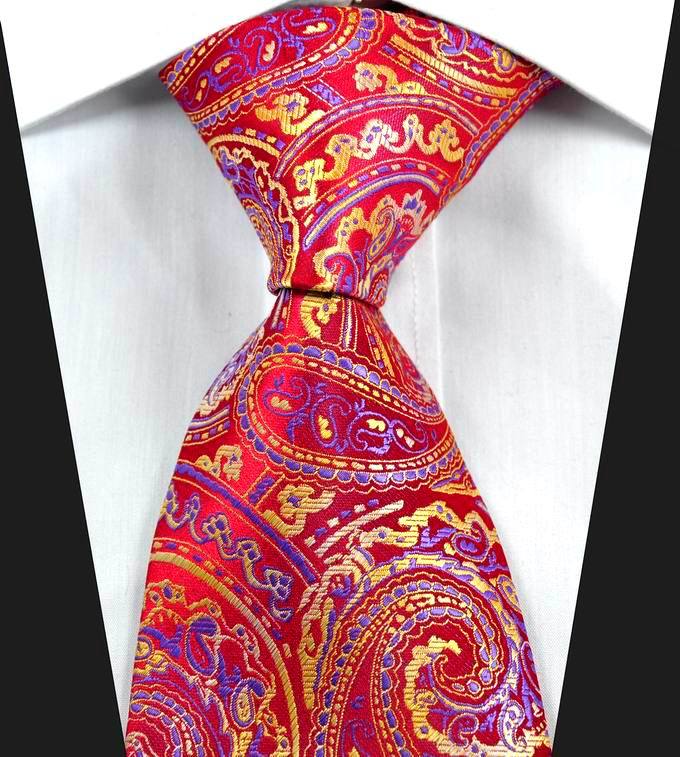 NT0332 Red Purple Multicolor New Man s Jacquard Woven Silk Polyester Tie Classic Business Party Wedding