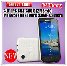 Lenovo A800 Cellphone 4.5 inch Cheap Android Phones MTK6577 Dual Core WCDMA 5.0MP