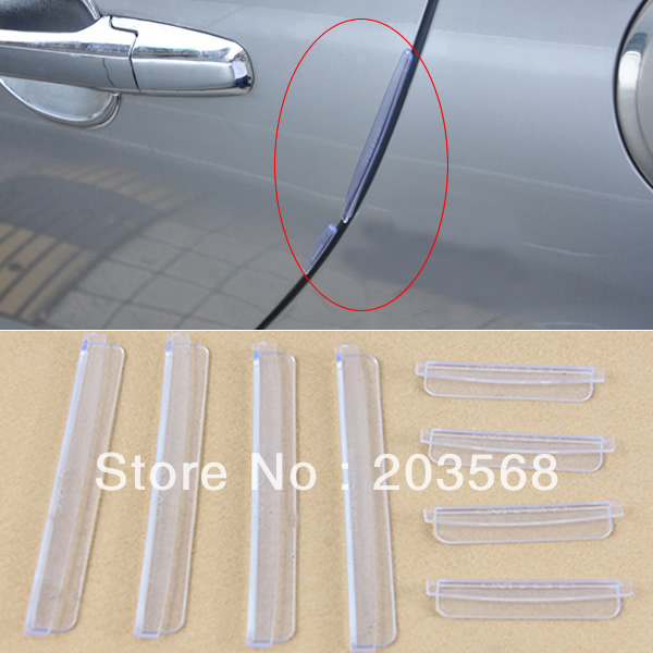 8pcs Car Door Edge Guards Trim Molding Protection Strip Scratch Protector Clear