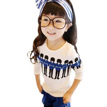 New Fashion Toddler Kids Girl Blouse Crew Neck Long Sleeve Shirt Cotton Casual Tops Blouse