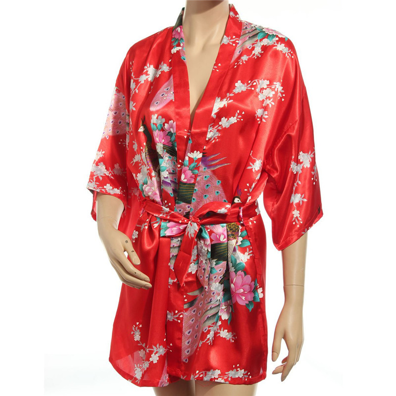 s-xxl 2015 женщин халаты японский юката кимоно атласный Шелковый халат Винт...