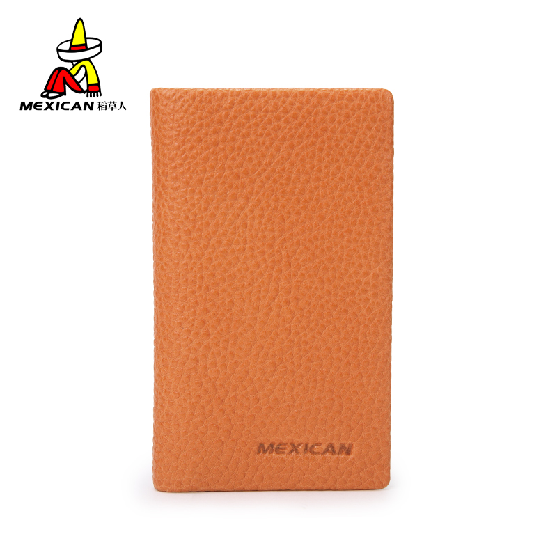fashion men Orange  tidal current    multi      vertical  genuine leather wallets brand male wallet purse men