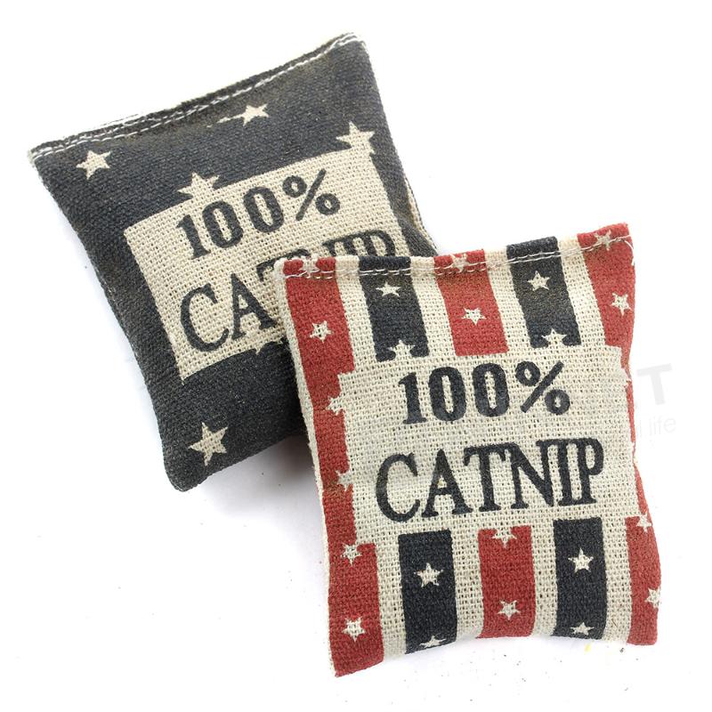 2PCS Cat Kitten Toys Catnip Pillow Cushion 7x6cm