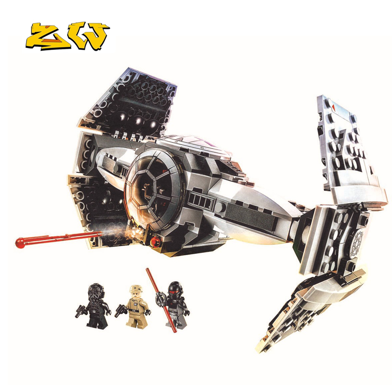 ZW 354pcs star Wars series The Force Awakens TIE Advanced Prototype minifigure fighter Building Blocks Toy Compatible With Legoe
