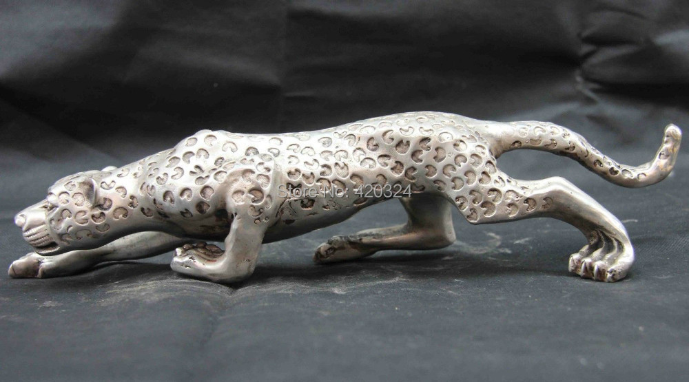 Chinese White Silver Feline animals Ferocious Cheetah Leopard Art ... Chinese White Silver Feline animals Ferocious Cheetah Leopard Art ...