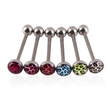  F9s Lot of 6PCS Sexy Leopard Girl Belly Button Ring Tongue Piercing Jewelry free shipping