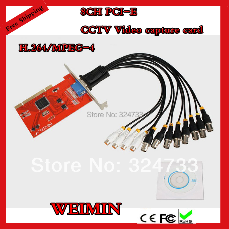 8 CH CCTV Cameras Video Capture Card,H.264 D1, 8CH PCI E Windows XP