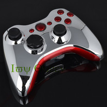 IVY QUEEN Custom Silver Shell For Microsoft Xbox 360 Wireless Controller Case Housing With Red Replacement Buttons Gaming Parts